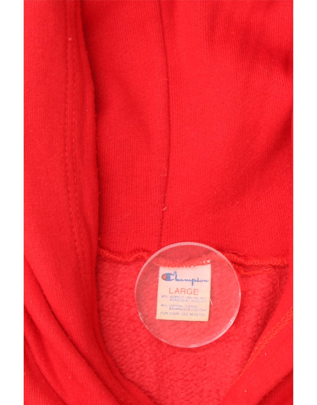 Maglione con cappuccio grafico da donna CHAMPION UK 16 Large Rosso Acrilico