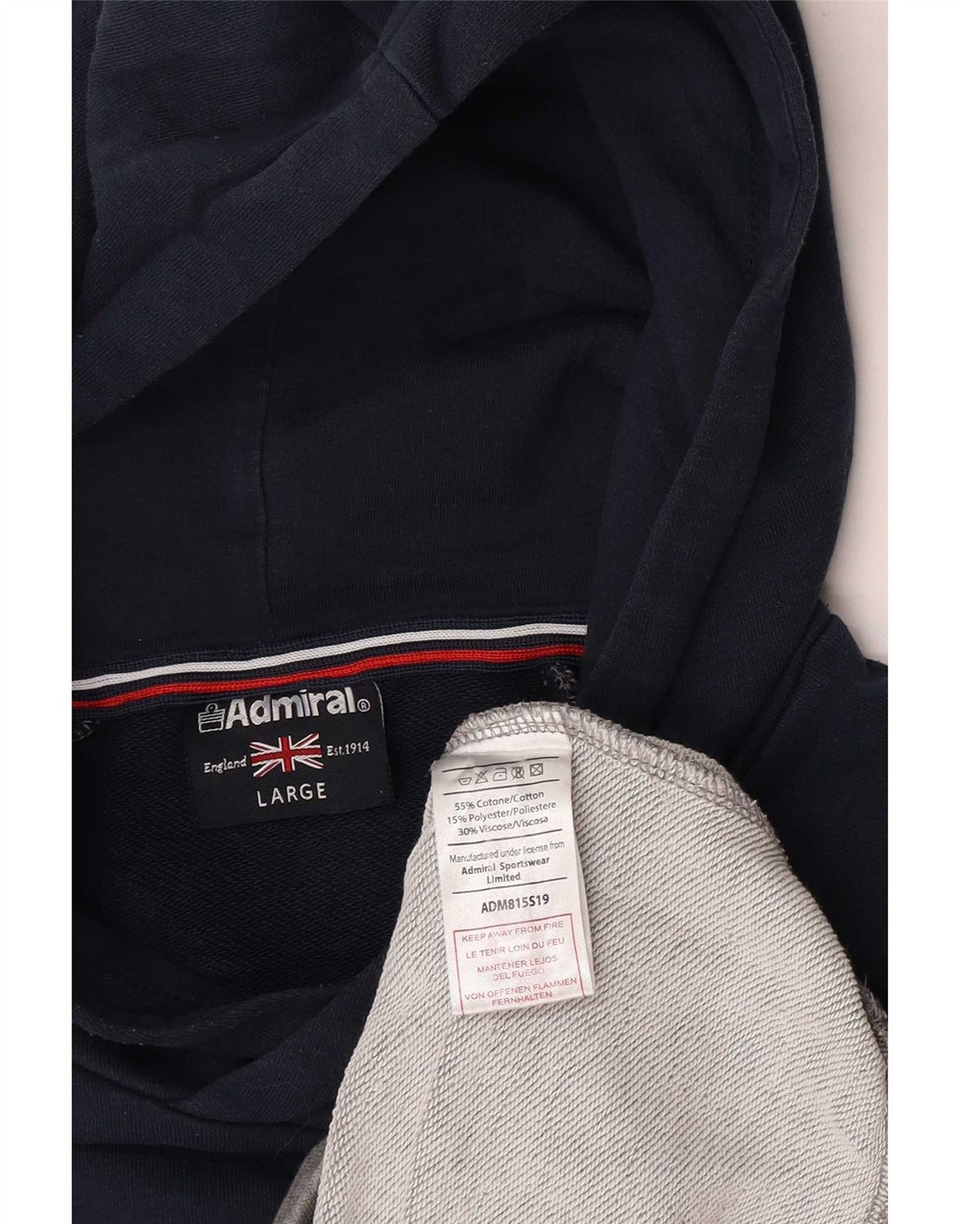 Felpa con cappuccio da uomo con vestibilità regolare grafica Admiral, grande color grigio