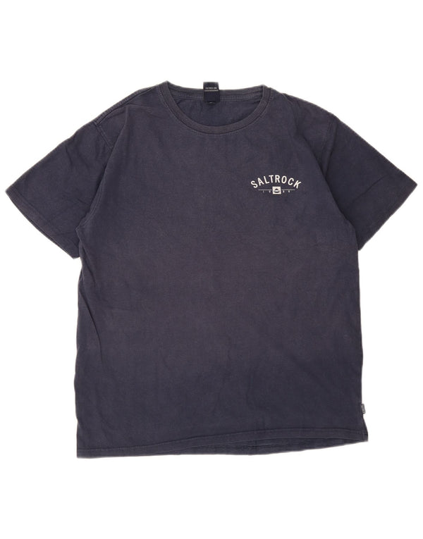 T-shirt grafica da uomo Saltrock Top in cotone blu navy medio