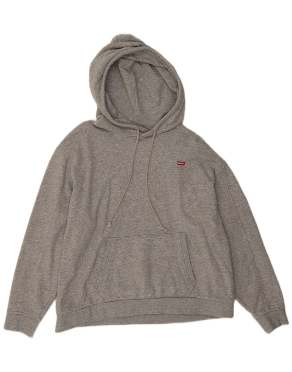 Maglione con cappuccio da uomo Levi's grande in cotone chiazzato grigio
