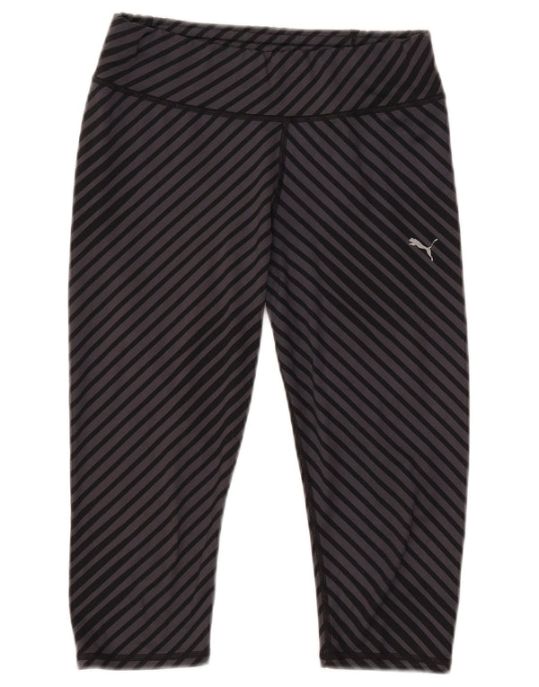 Leggings Capri da donna Puma UK 12 Poliestere a righe grigio medio