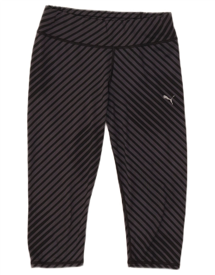 Leggings Capri da donna Puma UK 12 Poliestere a righe grigio medio
