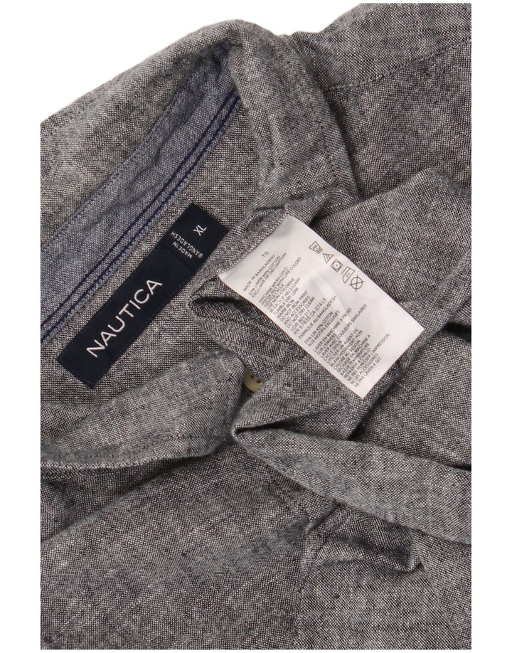 Camicia da uomo Nautica XL Lino screziato grigio