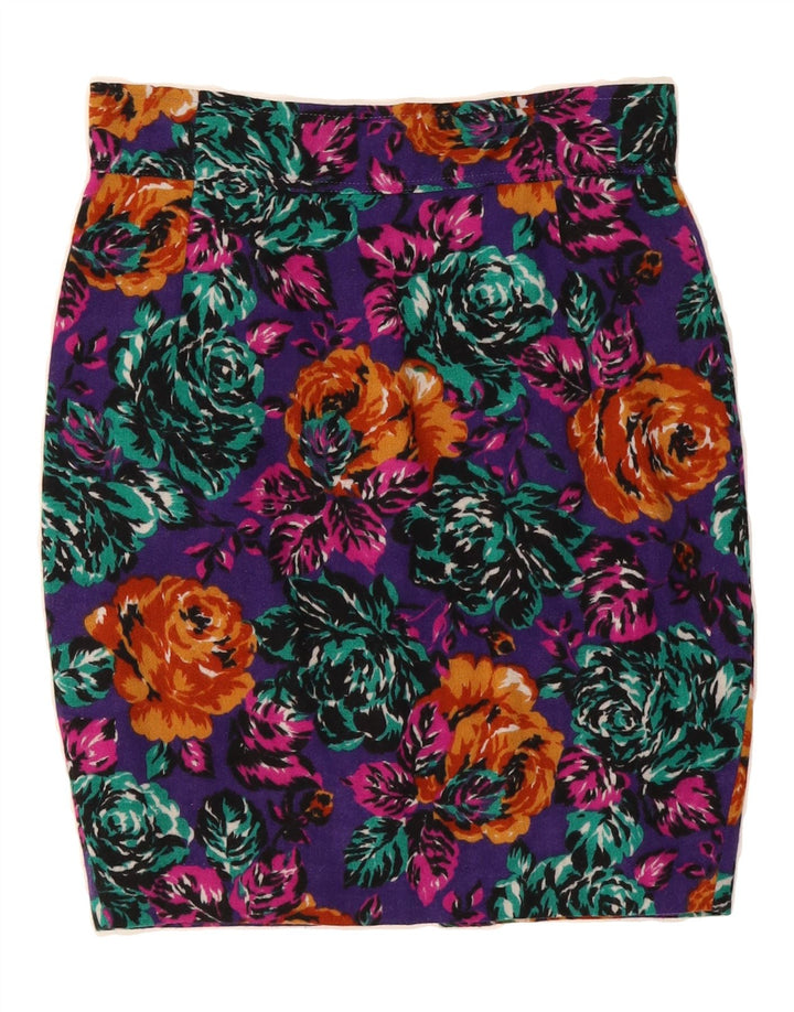 VINTAGE Womens Pencil Skirt W28 Medium Multicoloured Floral Vintage Vintage and Second-Hand Vintage from Messina Hembry 