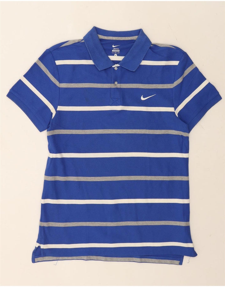 Polo NIKE da uomo in cotone a righe grandi blu