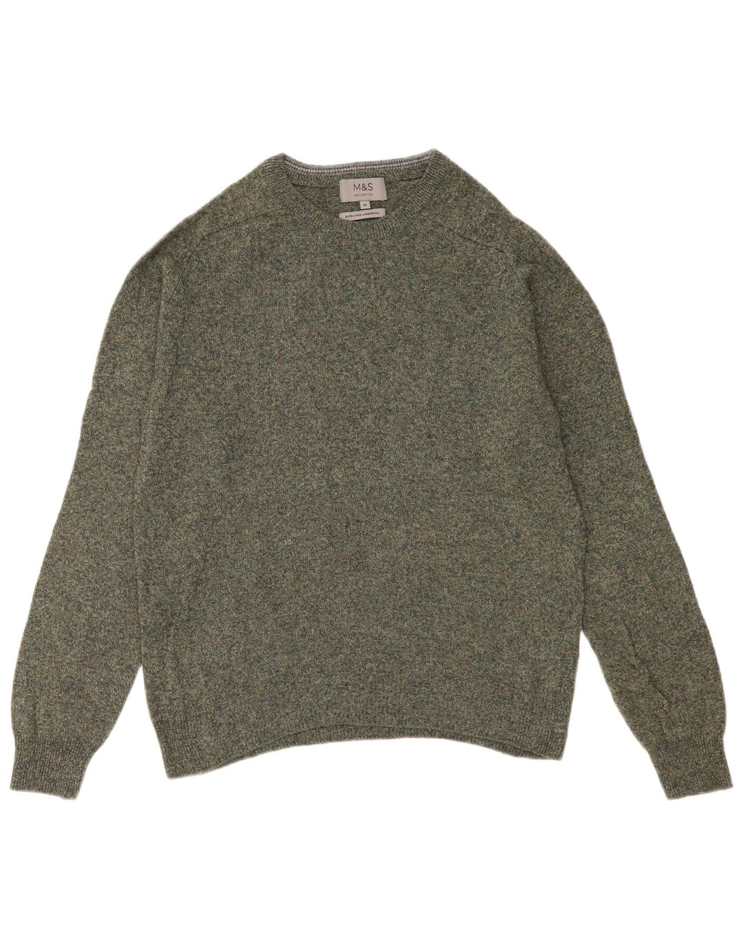 Maglione da uomo Marks & Spencer con scollo a barca verde medio screziato