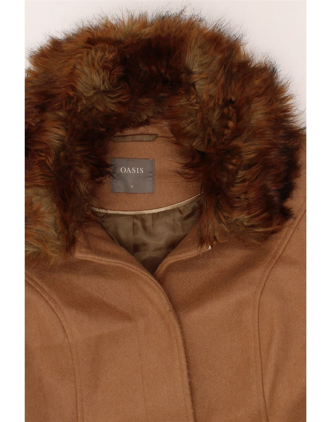 OASIS Womens Overcoat UK 10 Small Brown Polyester Vintage Oasis and Second-Hand Oasis from Messina Hembry 