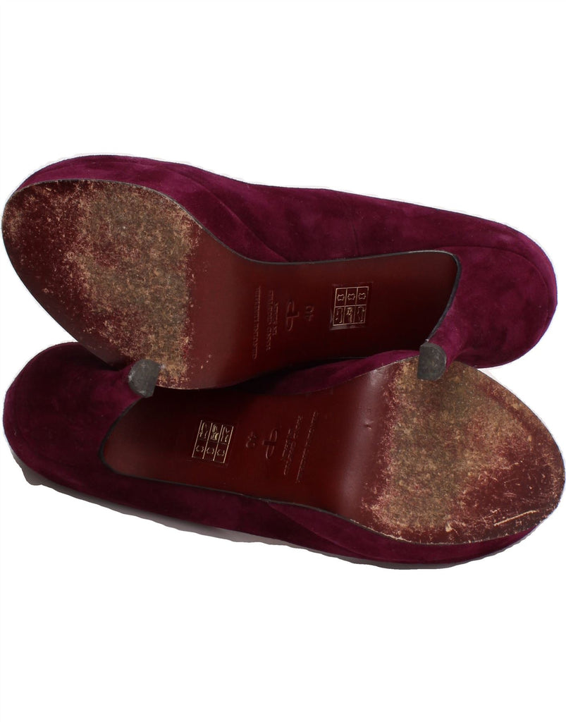 PIED A TERRE Womens Suede Pump Heels UK Size 7 Maroon Suede Vintage Pied A Terre and Second-Hand Pied A Terre from Messina Hembry 