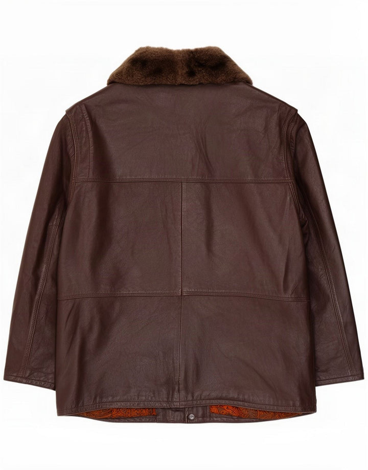 Giacca in pelle da uomo vintage UK 38 Marrone medio