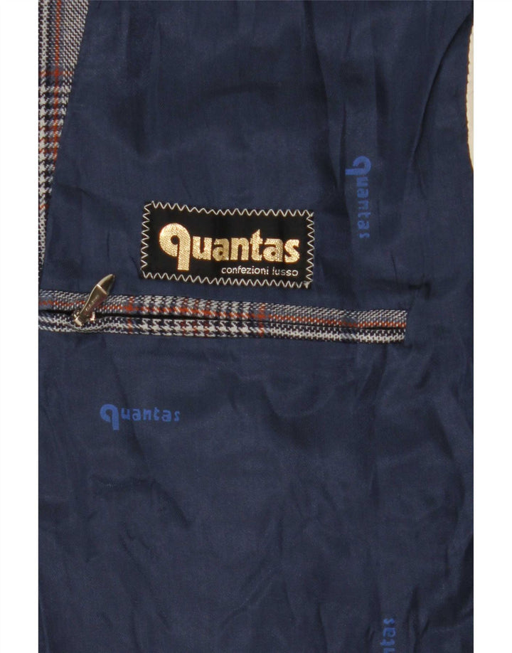 Giacca blazer lunga da donna Quantas UK 14 pied de poule blu medio