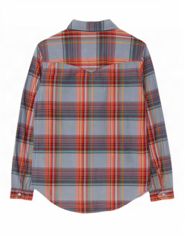 Camicia Wrangler da donna vestibilità ampia UK 6 XS cotone a quadri multicolore