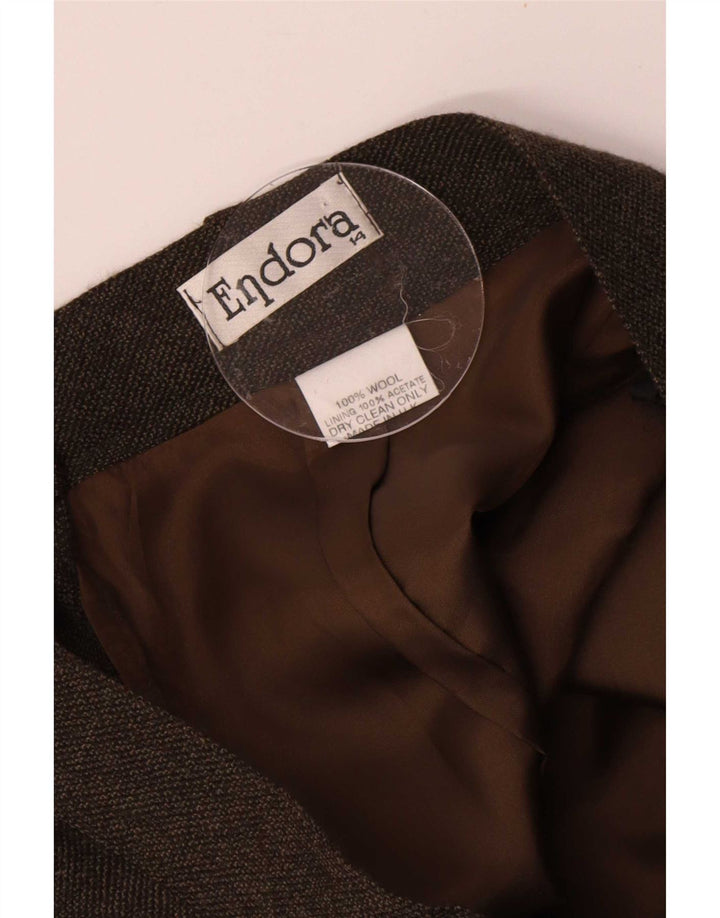 Gonna lunga da donna Endora UK 14 media W30 lana marrone