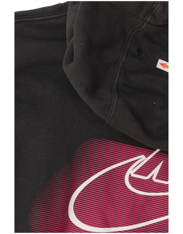 Felpa con cappuccio grafica Nike da uomo piccola in cotone grigio