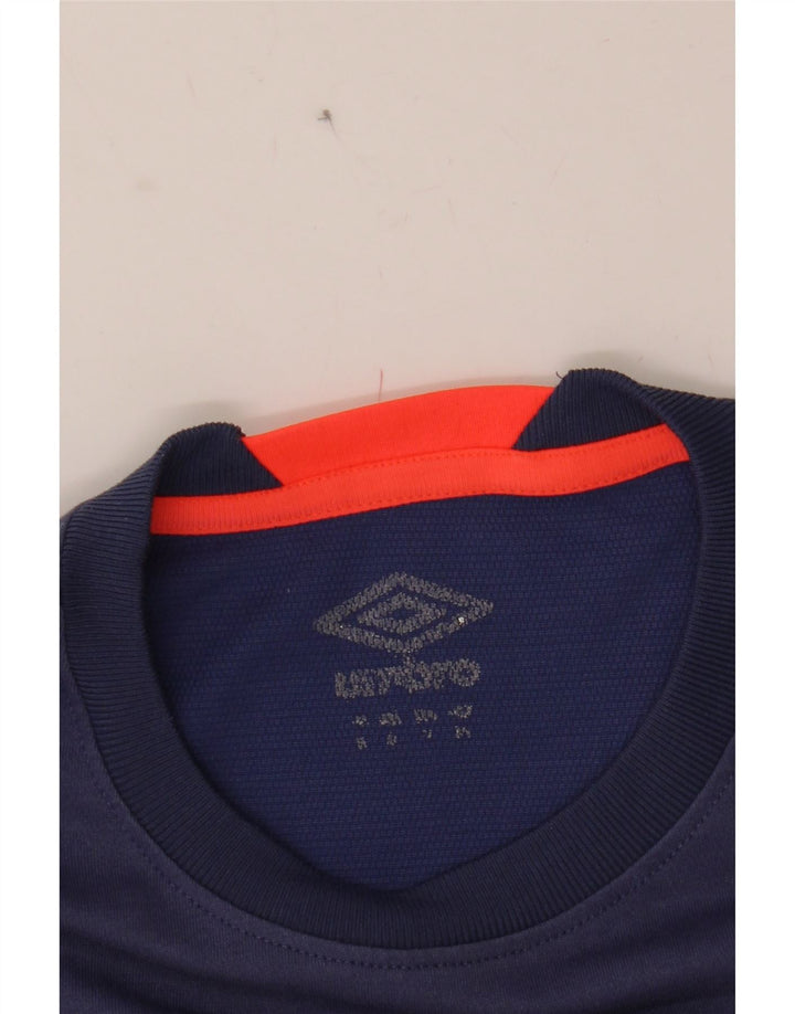 UMBRO Mens T-Shirt Top Medium Navy Blue Colourblock Vintage Umbro and Second-Hand Umbro from Messina Hembry 