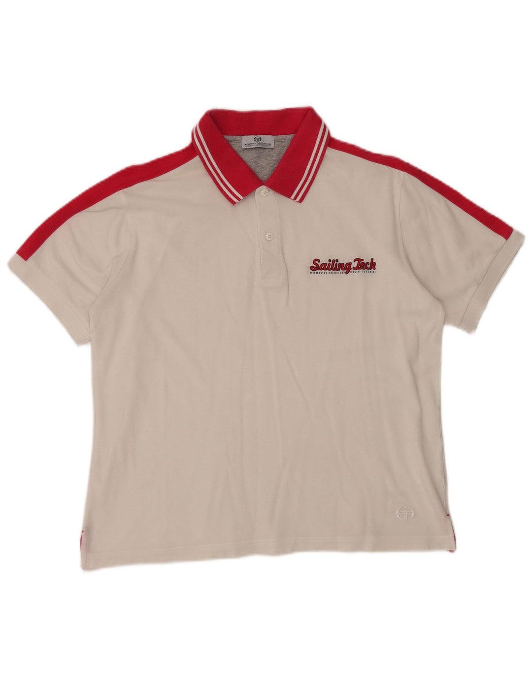 SERGIO TACCHINI Polo da uomo grande in cotone color block bianco