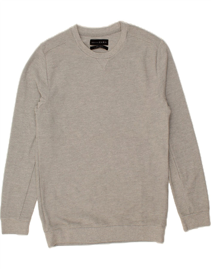 ZARA Womens Sweatshirt Jumper UK 16 Large Grey Vintage Zara and Second-Hand Zara from Messina Hembry 