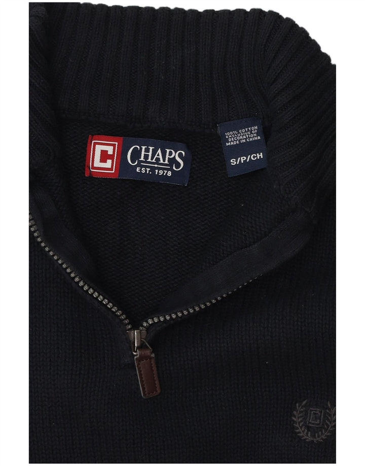 Maglione da uomo con collo con zip CHAPS piccolo in cotone blu navy