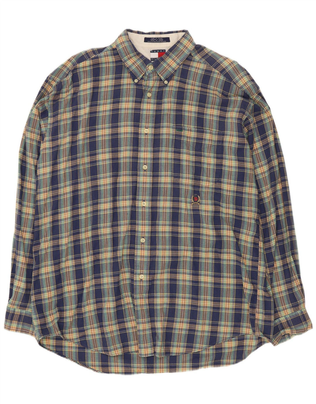 Camicia da uomo Tommy Hilfiger XL in cotone a quadri blu