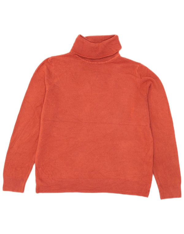 Maglione maglione a collo alto da donna Marks & Spencer UK 12 Acrilico arancione medio