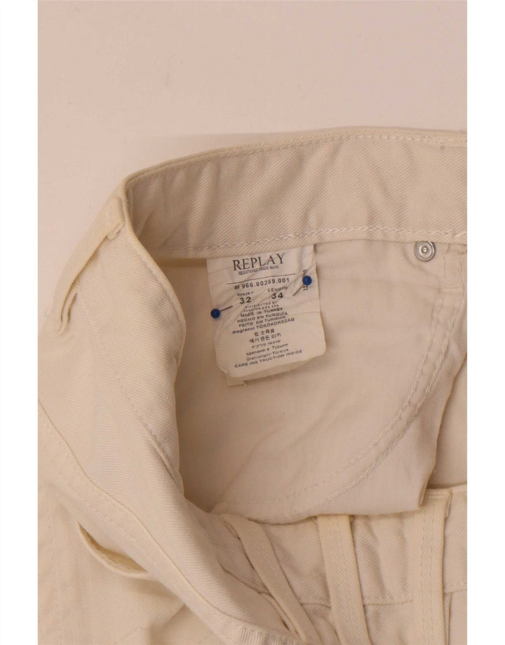 Replay Jeans dritti Jeto da uomo W32 L31 cotone bianco