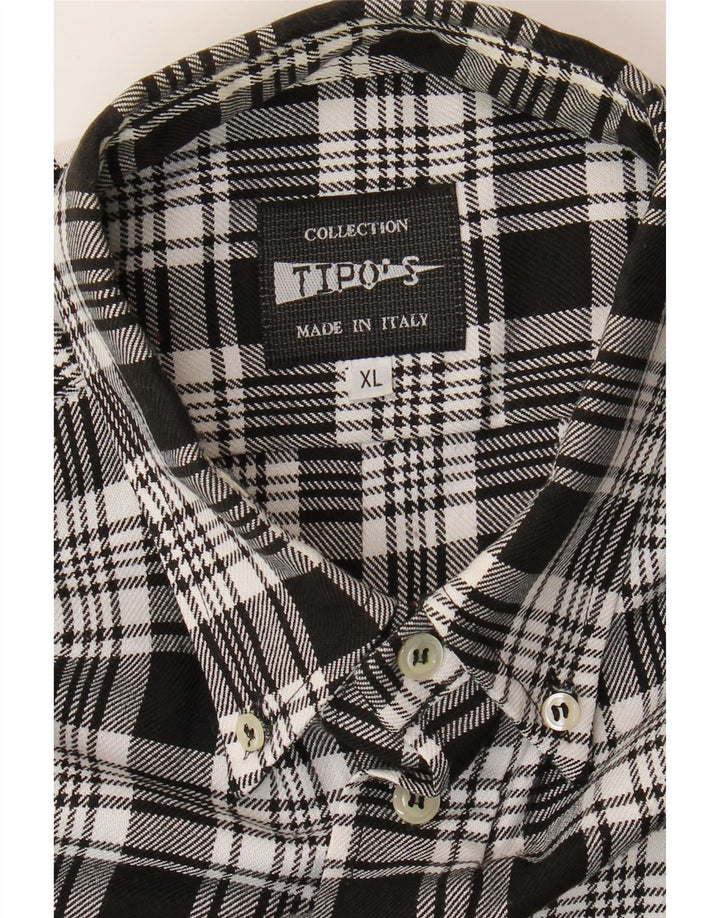 Camicia in flanella da uomo TIPO'S XL a quadri neri