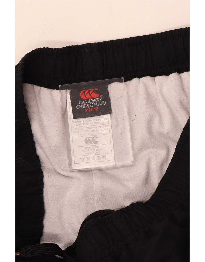 Pantaloni da donna con grafica antivento Canterbury UK 12 poliestere nero medio