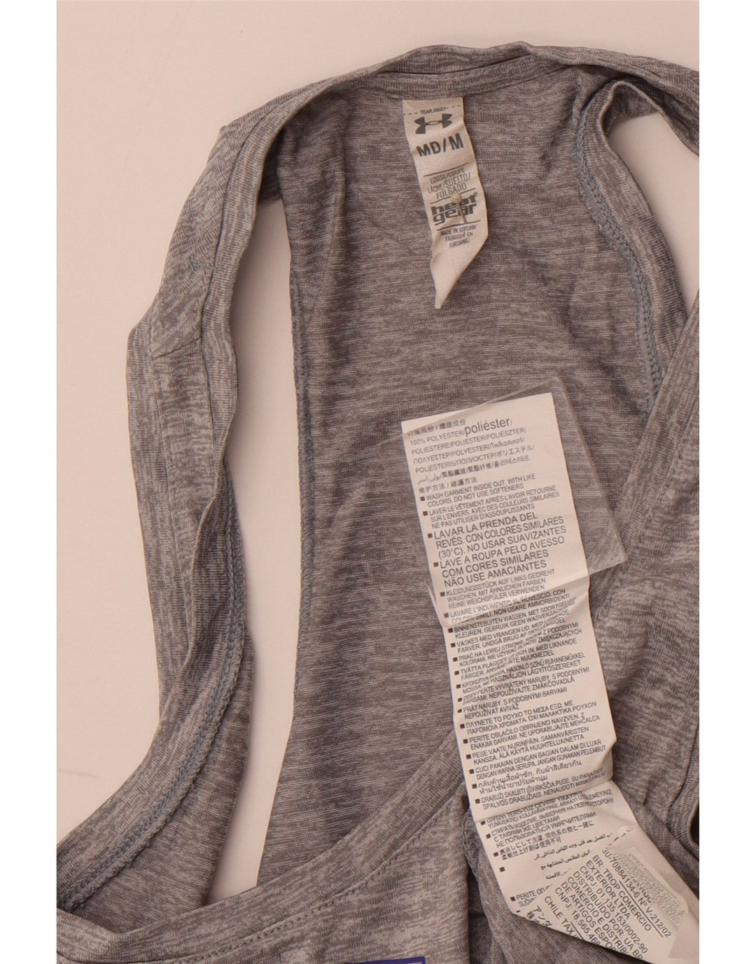 UNDER ARMOUR Canottiera grafica da donna vestibilità ampia UK 12 Poliestere grigio medio
