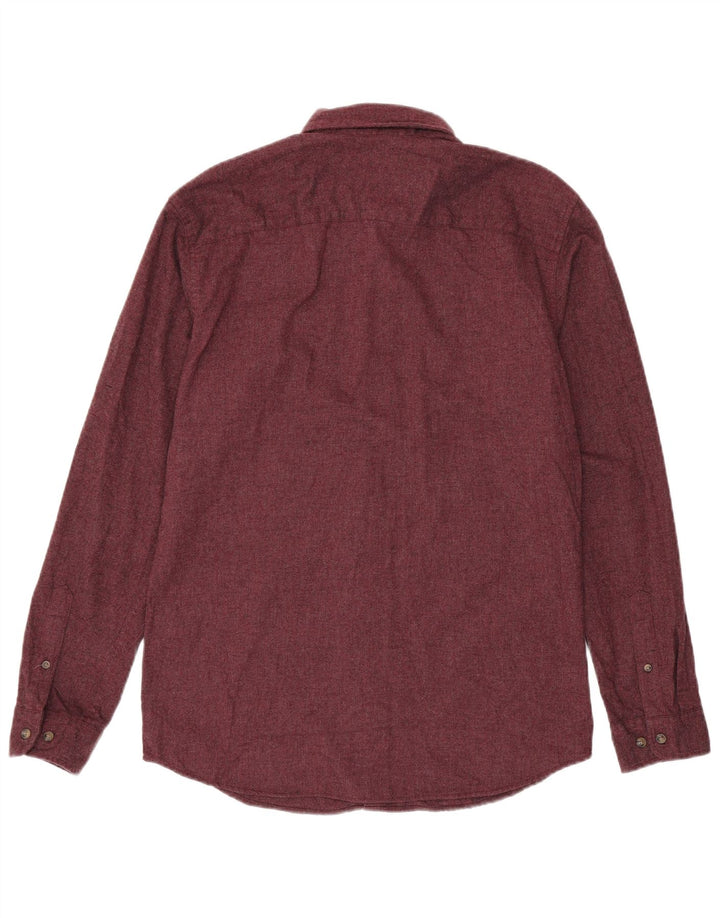 JACK & JONES Camicia da uomo in flanella grande in cotone bordeaux