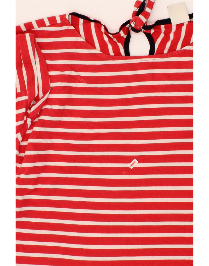 WEIRD FISH Womens Blouse Top UK 16 Large  Red Striped Cotton Vintage Weird Fish and Second-Hand Weird Fish from Messina Hembry 