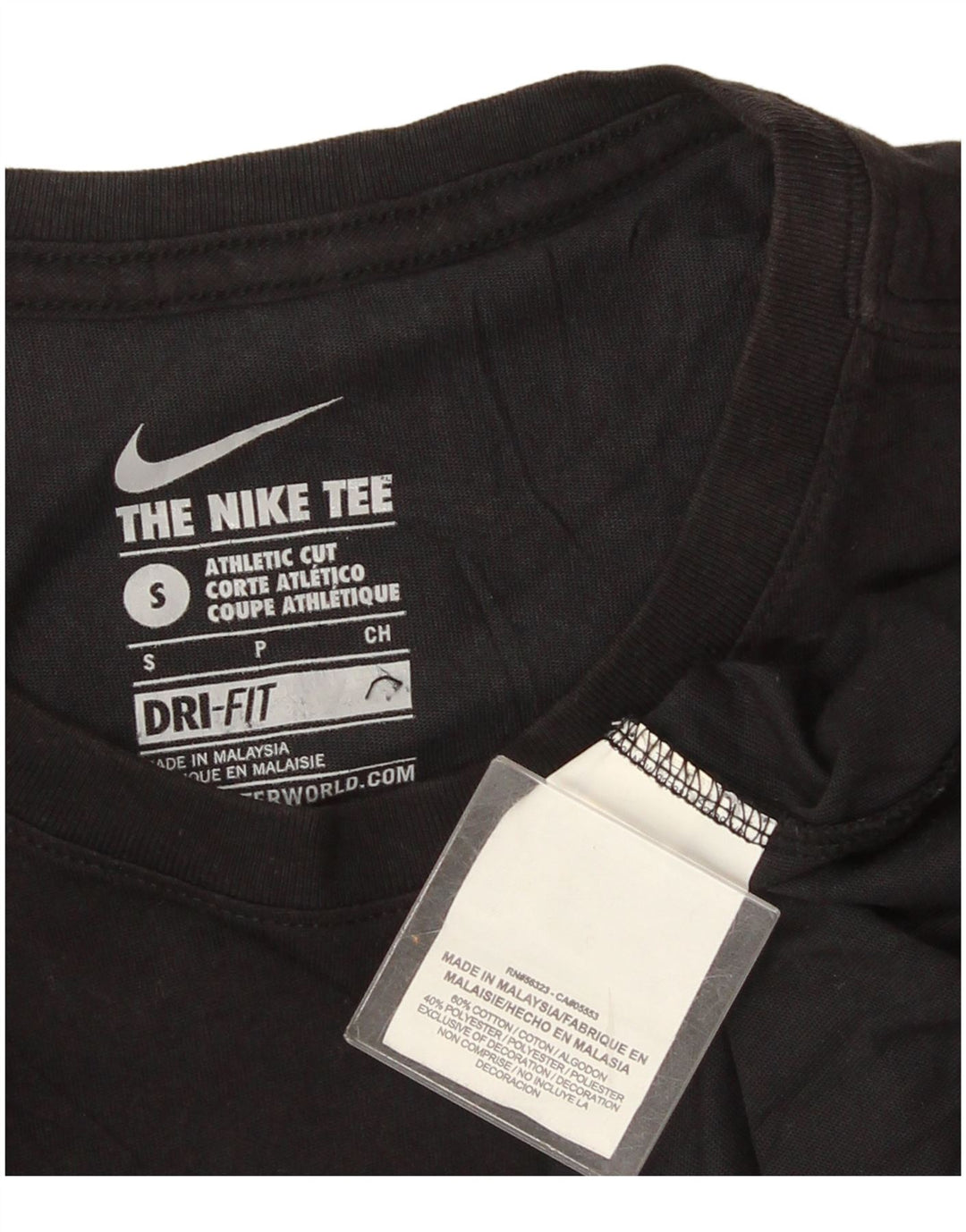 NIKE T-shirt da uomo dal taglio atletico Top piccolo in cotone nero