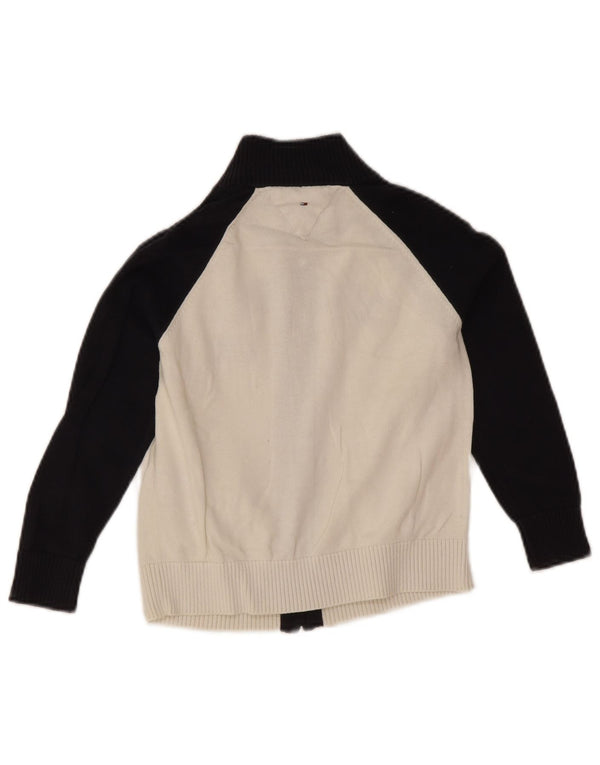 Maglione cardigan per ragazzi Tommy Hilfiger 4-5 anni color block bianco sporco