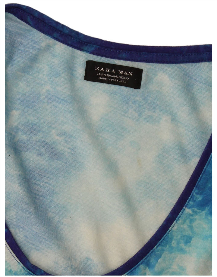 Canotta grafica da uomo Zara Top blu medio color block