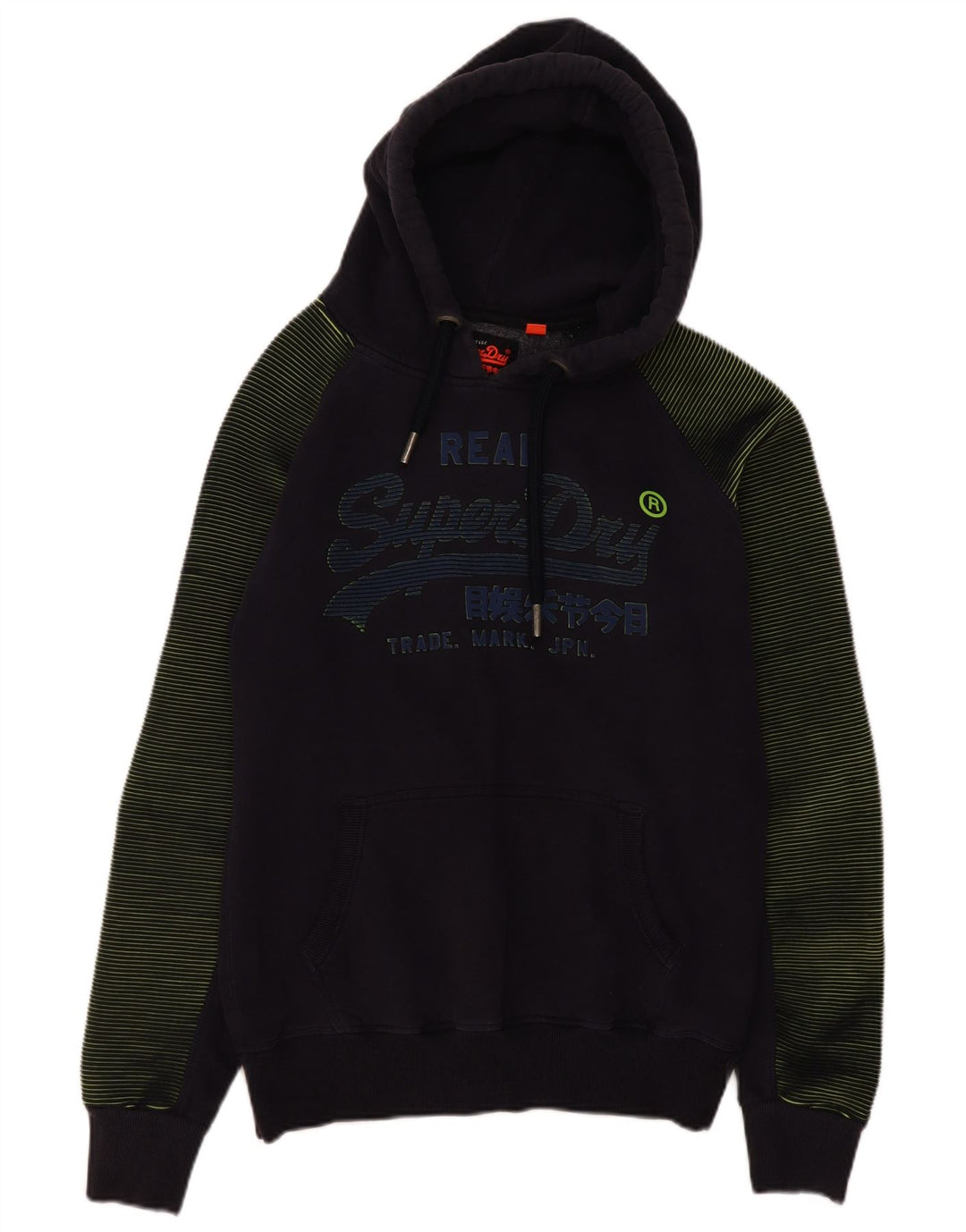 Maglione con cappuccio grafico da uomo Superdry grande in cotone blu navy