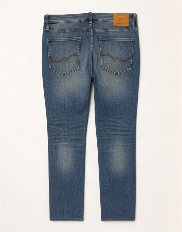 Jeans slim cropped da uomo Jack & Jones W34 L26 cotone blu