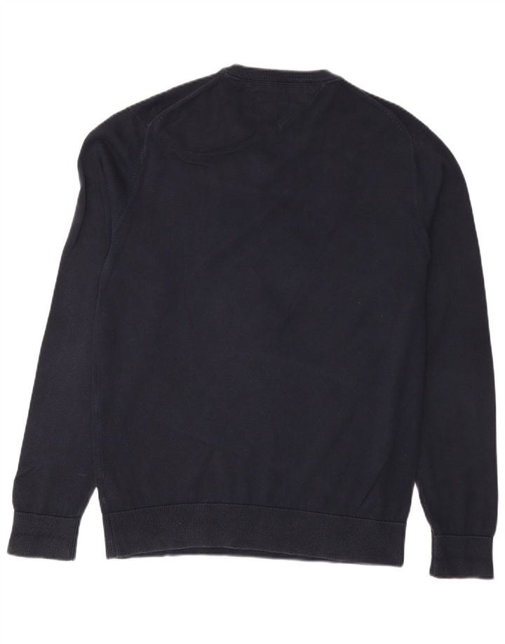Maglione maglione con scollo a V vestibilità regolare da uomo Tommy Hilfiger grande blu navy