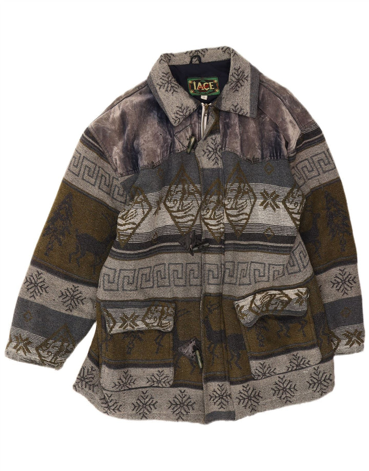 Montgomery vintage da uomo UK 40 grande lana Fair Isle grigia
