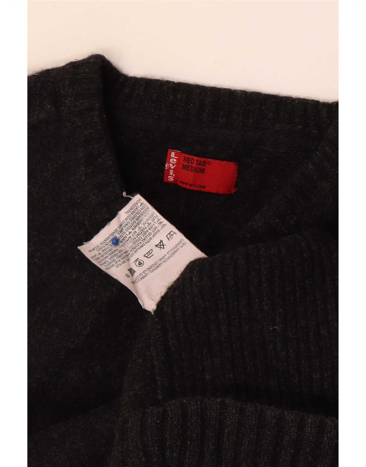 Maglione Levi's da uomo con scollo a V, lana d'agnello nera media