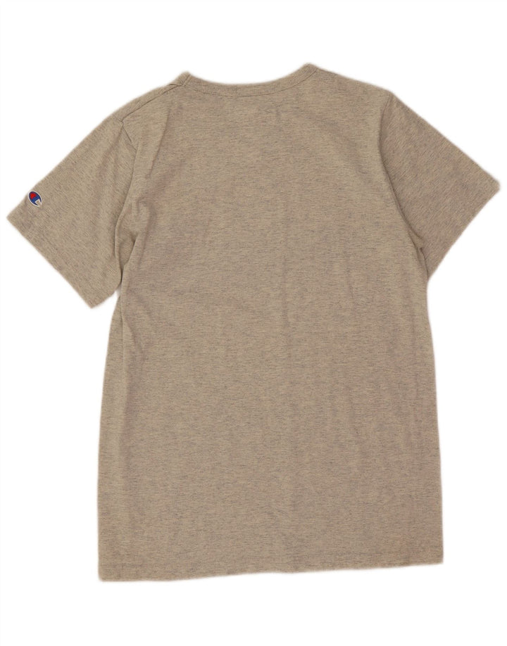 T-shirt grafica da uomo Champion Top in cotone chiazzato grigio piccolo