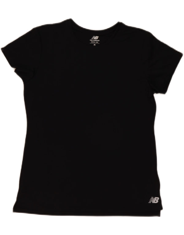 New Balance Womens T-Shirt Top UK 14 Medium Black