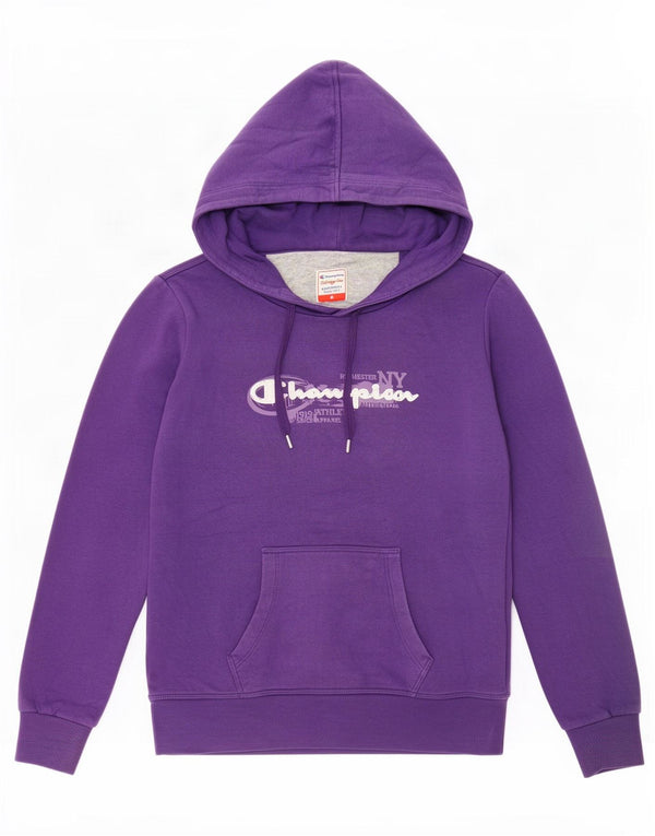 Felpa con cappuccio grafica Champion da donna Heritage Fit UK 14 viola medio