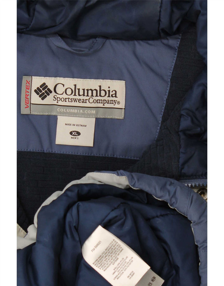 Giacca a vento pullover Columbia da uomo vestibilità ampia UK 42 XL blu navy