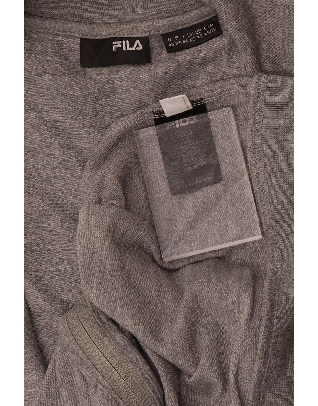 Giacca da ginnastica da uomo Fila XS in cotone grigio