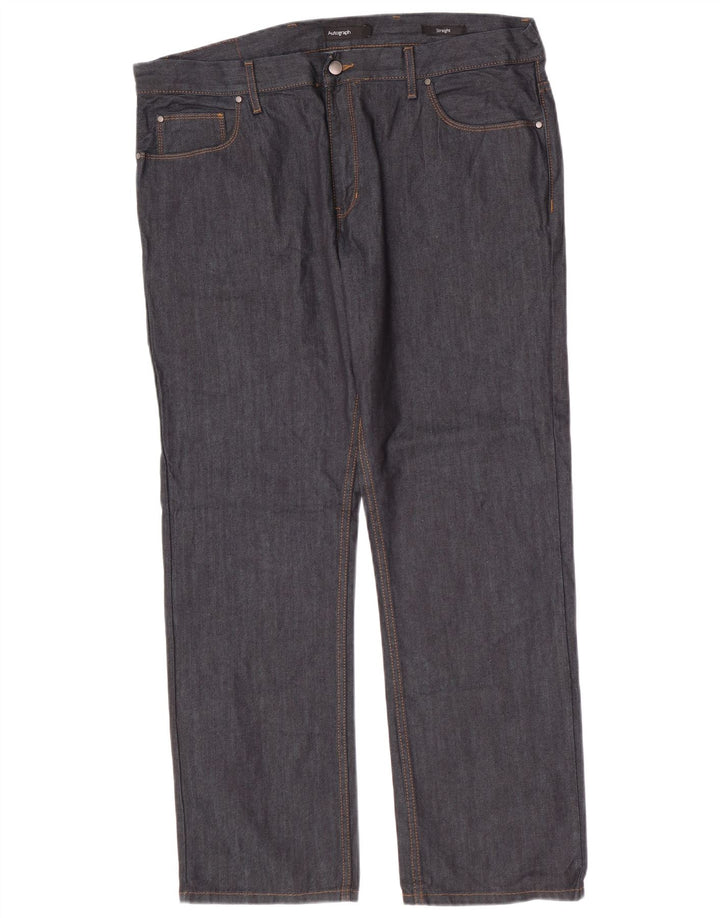 Jeans dritti autografi da uomo Marks & Spencer W40 L31 cotone blu navy