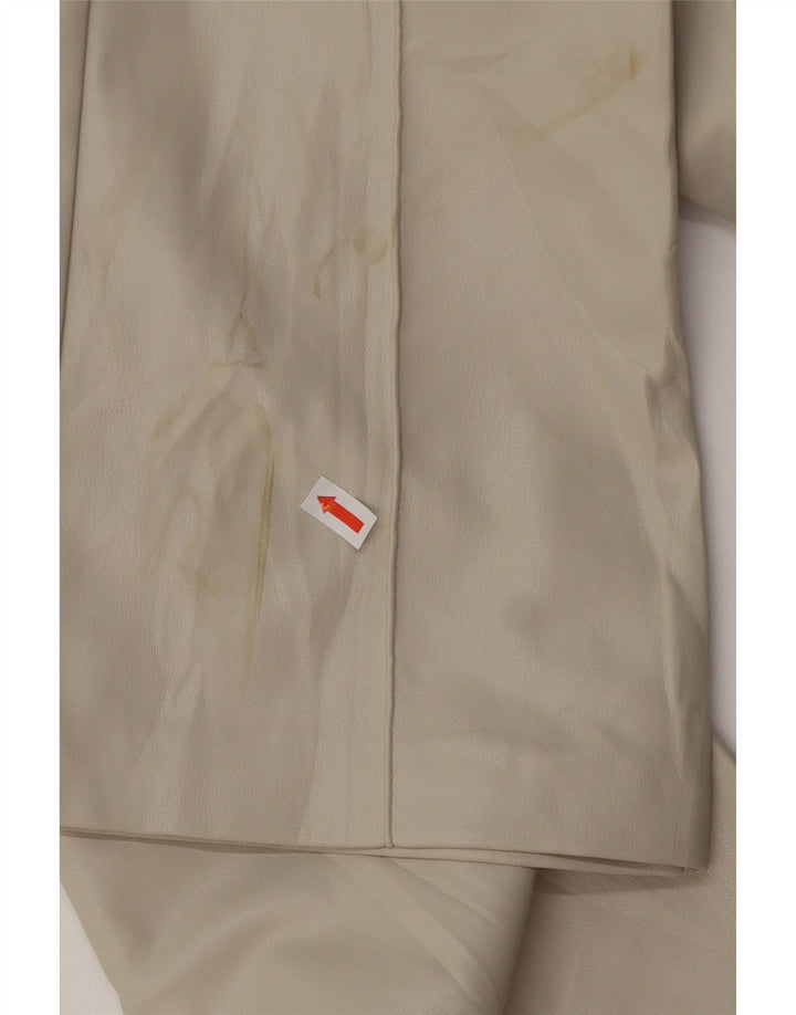 Pantaloni Bootcut da Donna in Ecopelle ZARA Piccoli W26 L26 Beige Poliammide