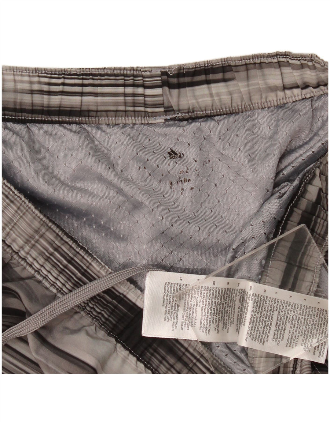 Pantaloncini sportivi Adidas Climalite da donna UK 14 Poliestere a righe grigio medio