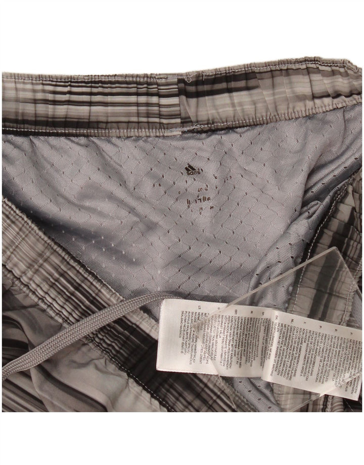 Pantaloncini sportivi Adidas Climalite da donna UK 14 Poliestere a righe grigio medio