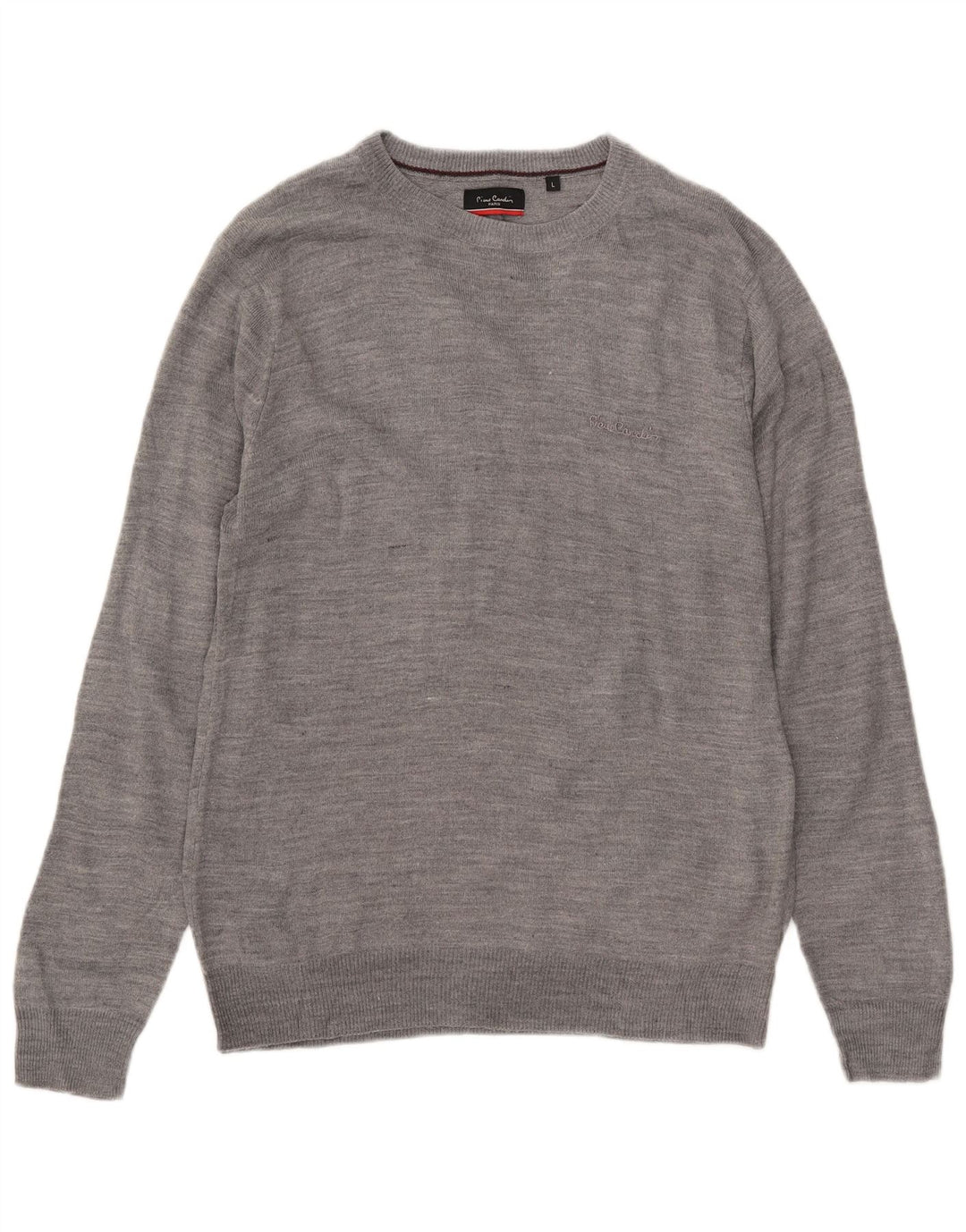 Maglione maglione girocollo da uomo Pierre Cardin grande acrilico grigio