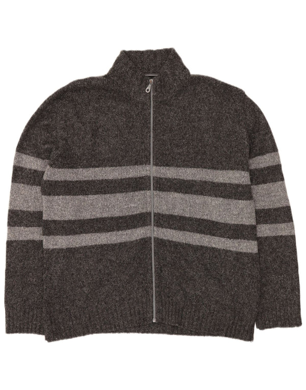 Maglione cardigan da uomo LEE acrilico a righe grandi grigie