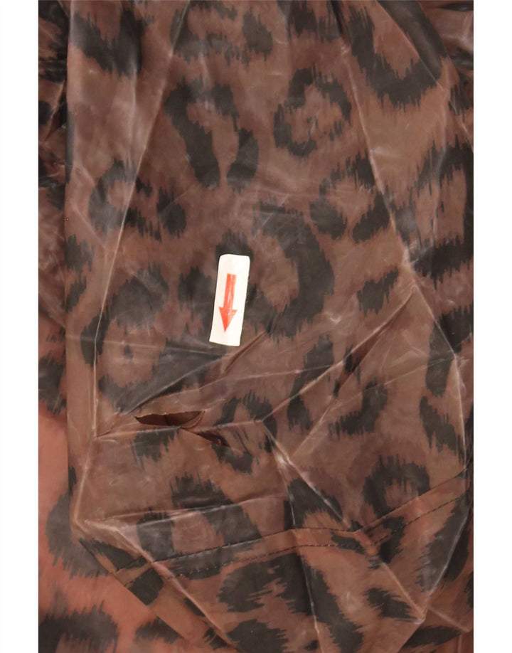 Impermeabile con cappuccio da donna Marks & Spencer UK 12 marrone medio stampa animalier