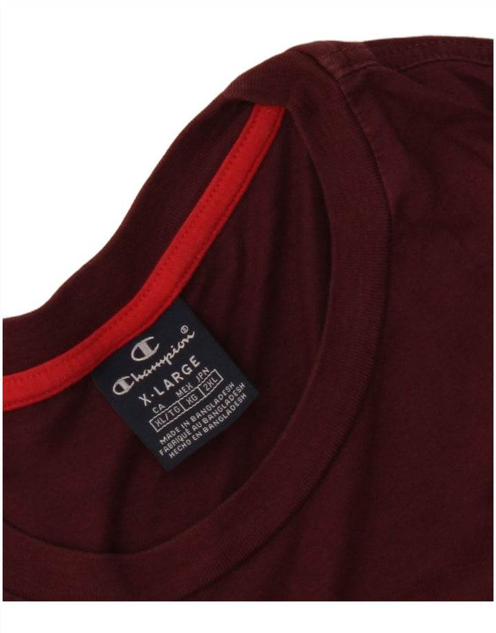 CHAMPION Mens T-Shirt Top XL Maroon